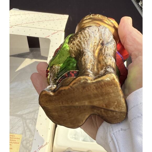 Large 7" Hand Blown Glass Santa Ornament Trimsetter By Dillards Made in Poland - Picture 10 of 11